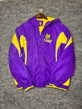 Extremely Rare Vintage Never Worn LSU Logo Athletics Puff Jacket With Hoodie